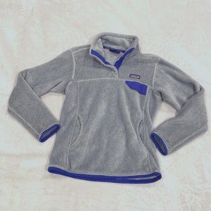 Patagonia Size Small Re-Tool Snap-T Grey and Blue Pullover Jacket